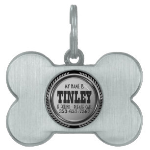 Silver Gray Design   DIY Name Pet ID Tag