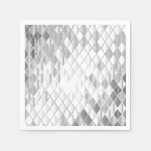 Silver Gray Diamond Pattern Luxury All Occasion  Napkin