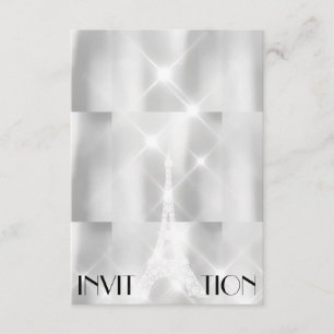 Silver Gray Eiffel Tower Paris Bridal Shower Event Invitation