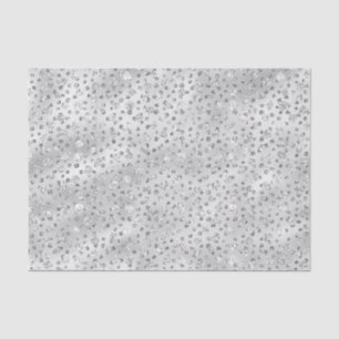 Silver Gray Faux Glitter Cheetah Spots Tissue Paper