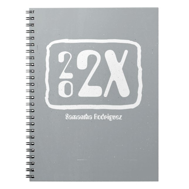 Silver Gray Funky Class Year Notebook (Front)