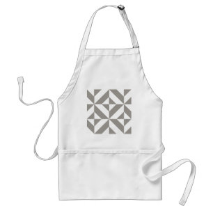 Silver Gray Geometric Deco Cube Pattern Standard Apron