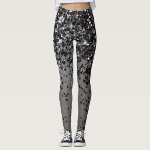 Silver Gray Glitter #4 (Faux Glitter) #shiny #art Leggings