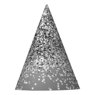 Silver Gray Glitter #5 (Faux Glitter) #shiny #art  Party Hat