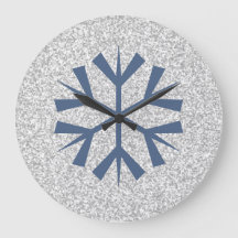 Silver Gray Glitter With Blue Snowflake