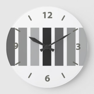 Silver Gray Hues Large Clock