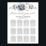 Silver Gray Ivory  Winter Wedding Seating Chart<br><div class="desc">Elegant floral winter wedding seating chart features elegant gray ,  ivory and silver watercolor flower bouquet frosty-hued greenery. Please contact me for any help in customization or if you need any other product with this design.</div>