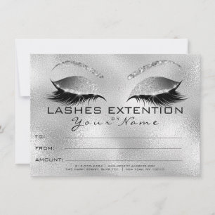 Silver Gray Lashes Beauty Makeup Certificate Gift