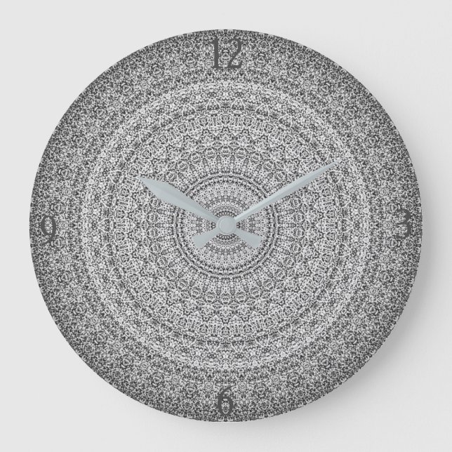 Silver/Gray Mandala Large Clock (Front)