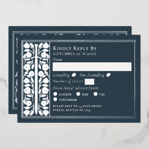 Silver Gray Medieval Sword Wedding RSVP