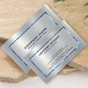 Silver Gray Metallic Texture Stainless Steel Look  Business Card