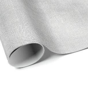 Silver Gray Minimal Linen Textile Burlap Canva Wrapping Paper