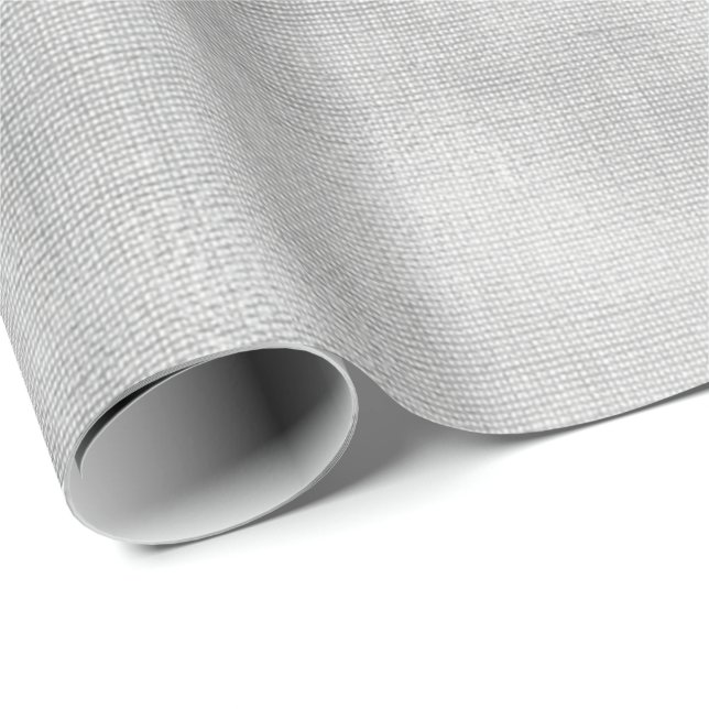 Silver Gray Minimal Linen Textile Burlap Canva Wrapping Paper (Roll Corner)