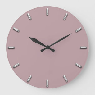 Silver Gray Minimalism Eggplant Purple  Elegant Large Clock