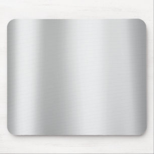 Silver Gray Monochrom Minimal Gold Metallic Steel Mouse Mat