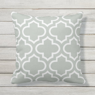 Silver Quatrefoil Cushions Decorative Throw Cushions Zazzle Uk