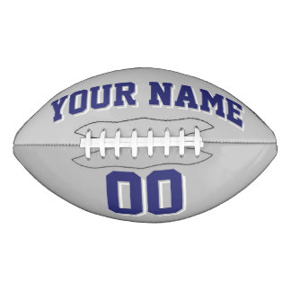 SILVER GRAY NAVY BLUE AND WHITE Custom Football American Football