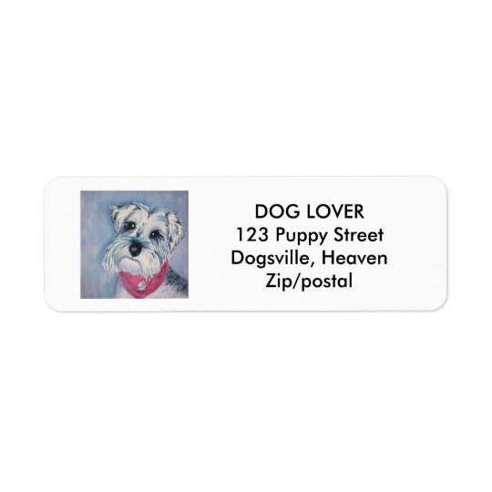 SILVER GRAY SCHNAUZER RETURN ADDRESS LABEL