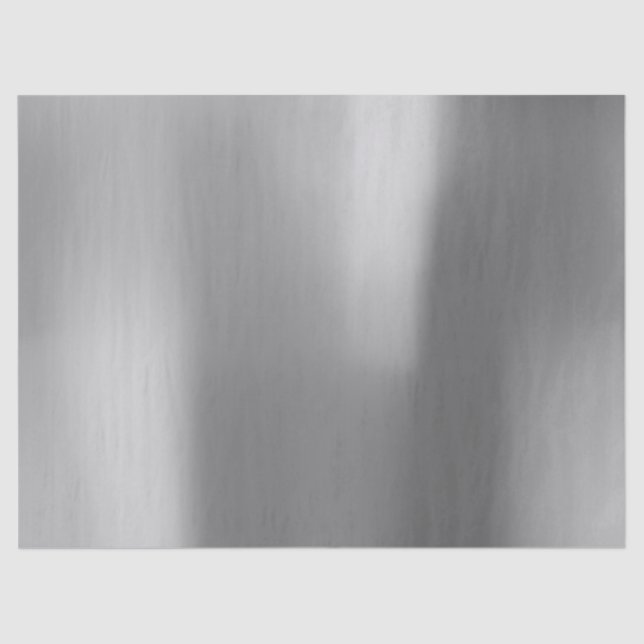 Silver Gray Steel Glam Metallic Foxier Tissue Paper (Front)