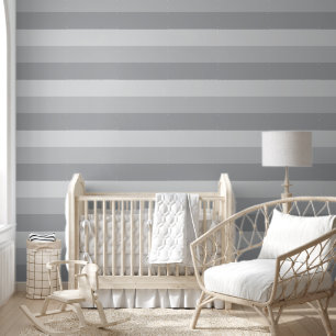 Silver Gray Striped Wallpaper