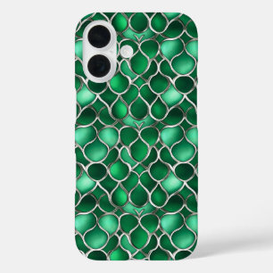 Silver Green Abstract iPhone 16 Case