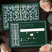 Silver Green Mediaeval Sword Wedding RSVP