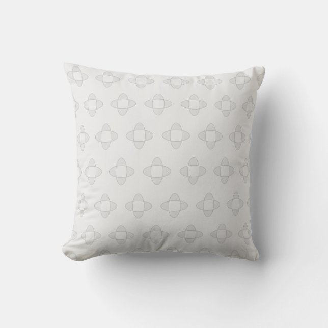 Silver Grey Abstract Geometric Shape Pattern Cushion (Front)