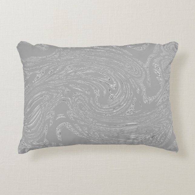 Silver Grey Abstract Pillow (Front)