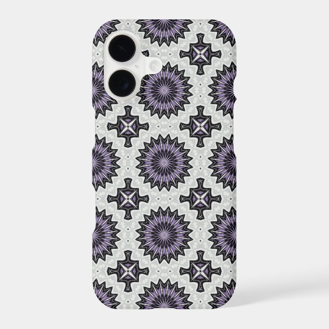 Silver Grey and Lilac Bold Repeat Tile Pattern (Back)