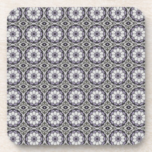 Silver Grey and Lilac Floral Pattern Coaster