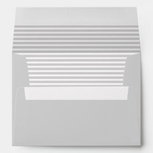 Silver Grey and White Striped Envelope
