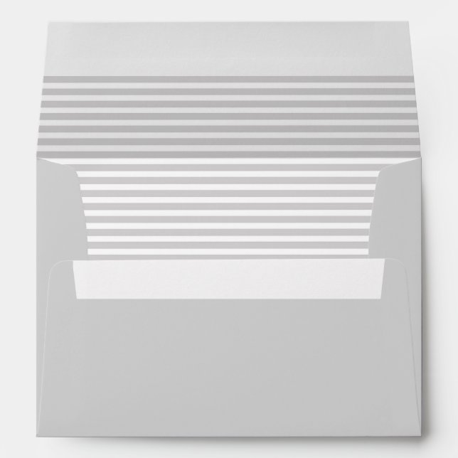 Silver Grey and White Striped Envelope (Back (Bottom))