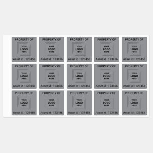 Silver Grey Asset ID Company Property Label Style