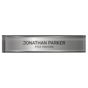 Silver- Grey Background  Nameplate