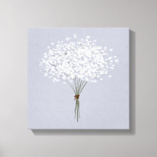 Silver Grey Background Single Floral Bouquet Canv Canvas Print