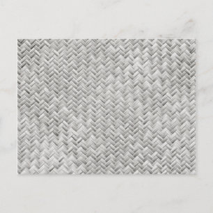 Silver Grey Basket Weave Geometric Pattern Postcard