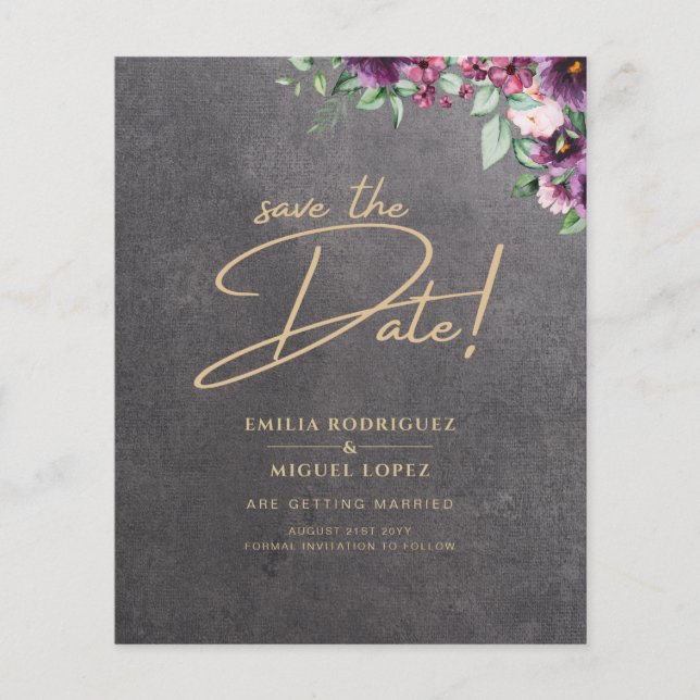 Silver Grey Berry Floral Wedding Winter Fall Flyer (Front)
