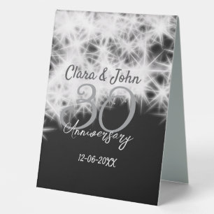 Silver grey black 30th wedding anniversary glitter