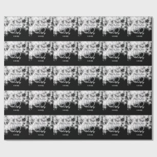 Silver grey black 30th wedding anniversary glitter wrapping paper