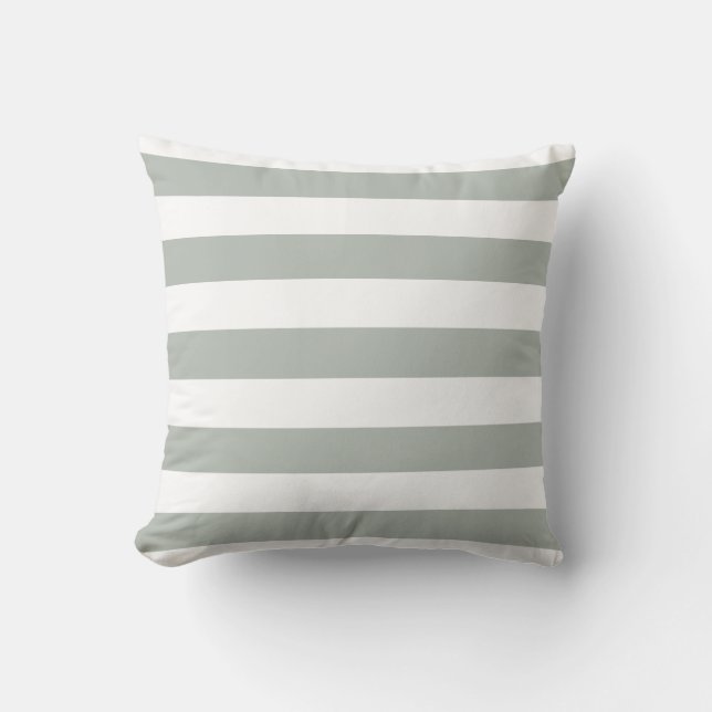 Silver Grey Bold Striped Pillow (Front)