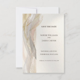 Silver Grey Botanical Save The Date Card