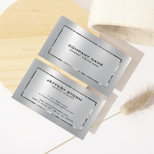 Silver Grey Brushed Aluminium Texture Business Card