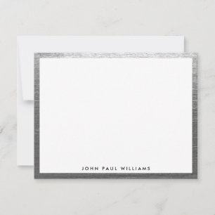 Silver Grey Brushed Metal Elegant Stylish Modern Card