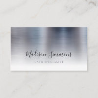 Silver Grey Brushed Metal Monogram Stylish Script