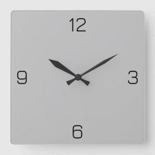 Silver Grey C0C0C0 Colour - Option to Add Name Square Wall Clock