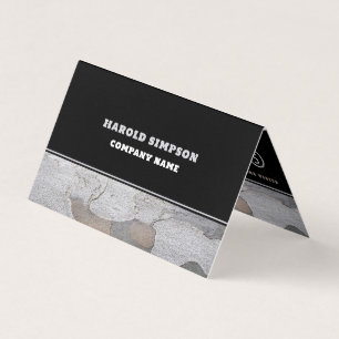 Silver Grey Chapped Wood Double Loyalty Business Card