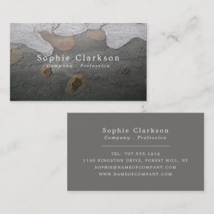 Silver Grey Chapped Wood Effect, Rustic Business Card