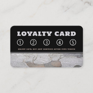 Silver Grey Chapped Wood Loyalty Card