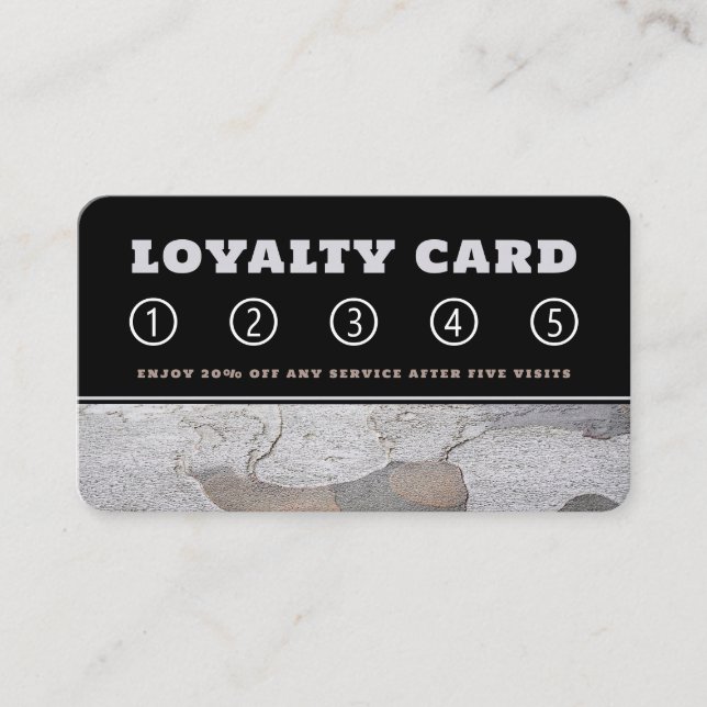 Silver Grey Chapped Wood Loyalty Card (Front)