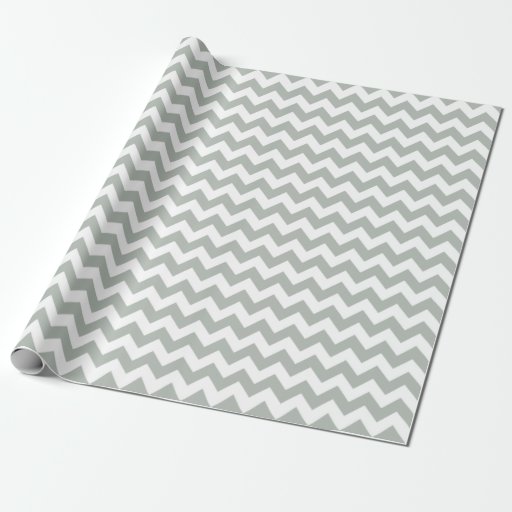 Image of Silver Grey Chevron Zigzag Wrapping Paper